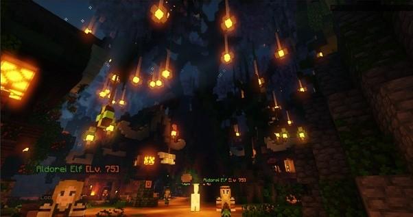 Aldorei at night with shaders