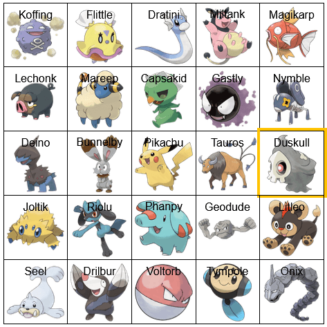 Pokemon Bingo